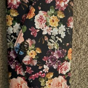 Payless Floral Clutch in Black with Multicolor Flowers